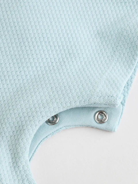 Blue/Navy Textured Baby Rompers 2 Pack