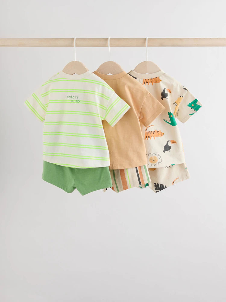 Green Tiger Baby Tops and Shorts Set 6 Piece