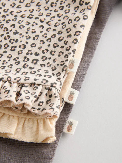 Charcoal Grey/White Short Sleeve 100% Cotton Baby Top and Shorts Set 6 Piece