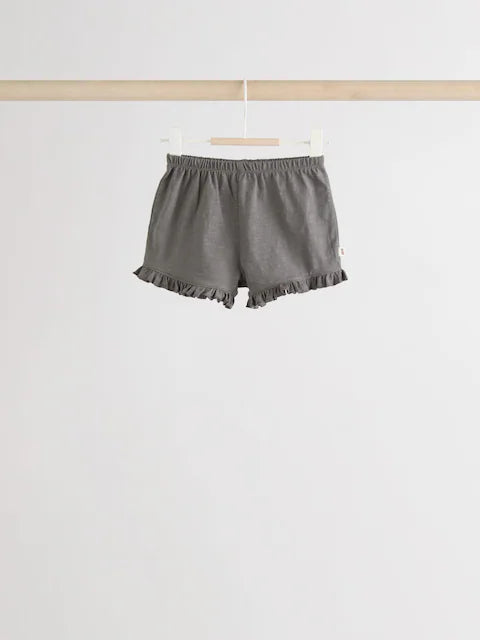 Charcoal Grey/White Short Sleeve 100% Cotton Baby Top and Shorts Set 6 Piece