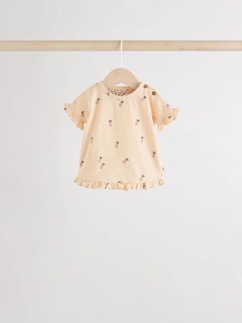 Charcoal Grey/White Short Sleeve 100% Cotton Baby Top and Shorts Set 6 Piece