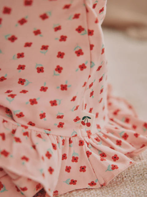 Red/ Pink/ White Strawberry Baby Frill T-Shirt and Shorts Set 6 Piece