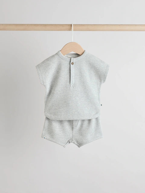 Blue Striped Baby Tops and Shorts Set 6 Piece