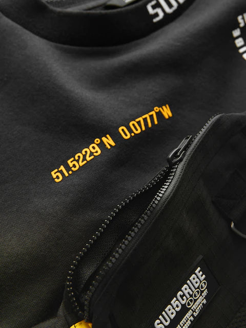 Black Subscribe Bag Crew Sweat and Joggers Set