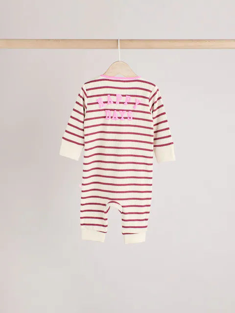 Pink/Purple Two Way Zip Footless Sleepsuits 3 Pack