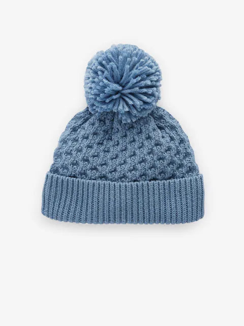 Blue Baby Waffle Pom Hat