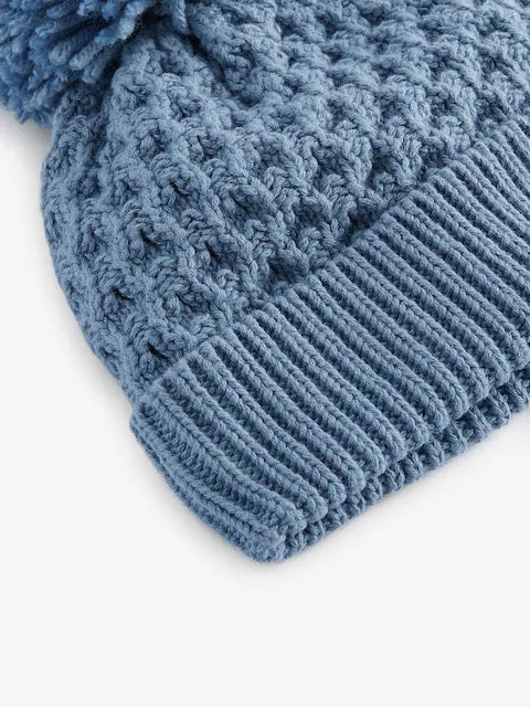 Blue Baby Waffle Pom Hat