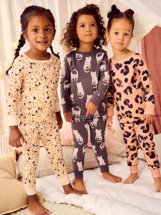 Neutral Animal Printed Snuggle Pyjamas 3 Pack