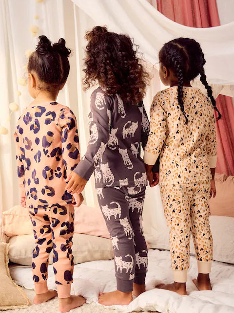 Neutral Animal Printed Snuggle Pyjamas 3 Pack