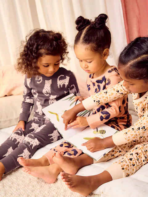 Neutral Animal Printed Snuggle Pyjamas 3 Pack
