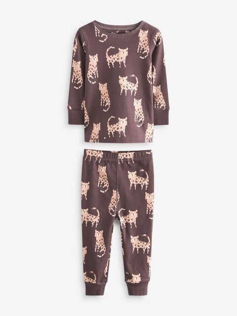 Neutral Animal Printed Snuggle Pyjamas 3 Pack