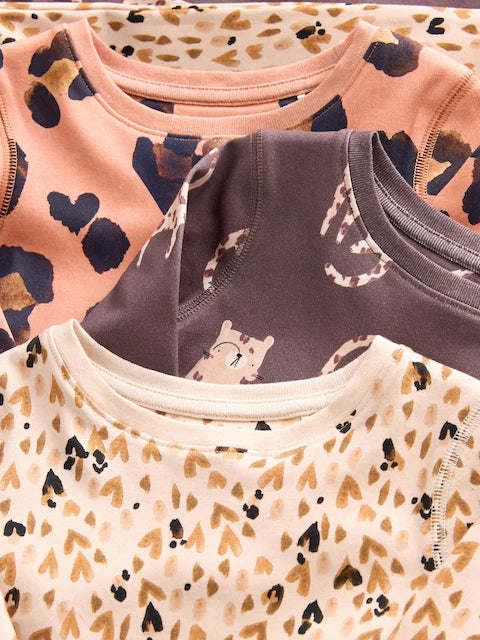 Neutral Animal Printed Snuggle Pyjamas 3 Pack