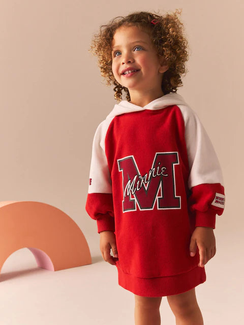 Red Minnie Mouse Sweat Dress and Leggings Set