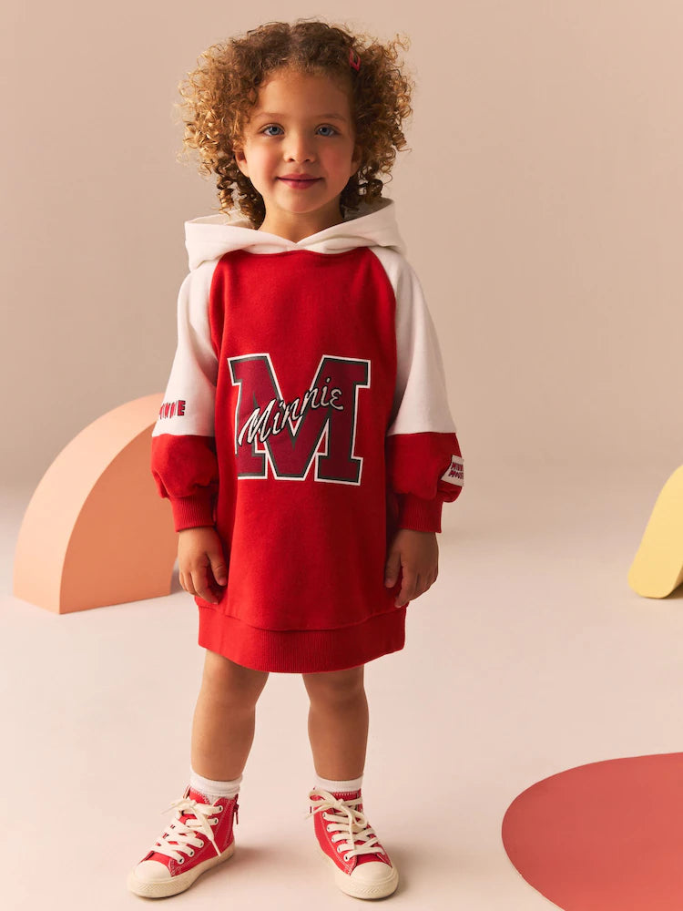 Red Minnie Mouse Sweat Dress and Leggings Set