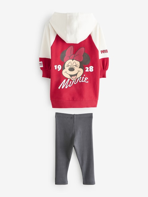 Red Minnie Mouse Sweat Dress and Leggings Set