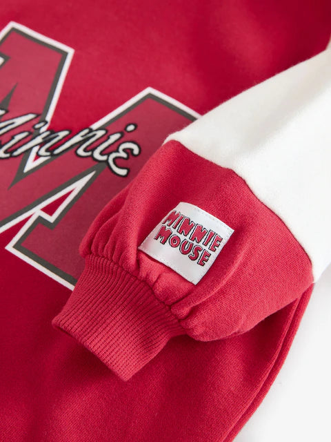 Red Minnie Mouse Sweat Dress and Leggings Set