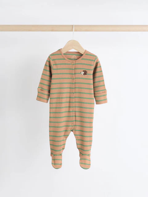 Brown/Khaki Sleepsuits 3 Pack