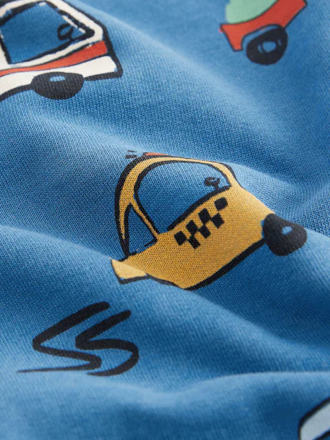 Blue Vehicles All-Over Print Character Sweatshirt and Joggers Set