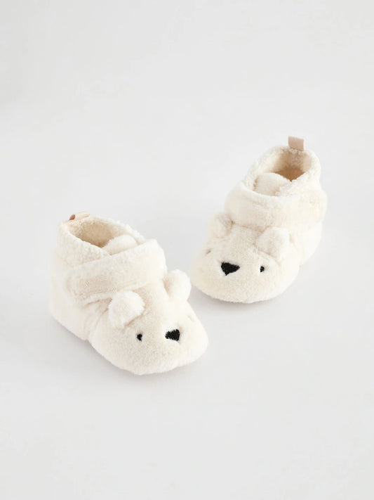 White Touch Fastening Character Baby Booties