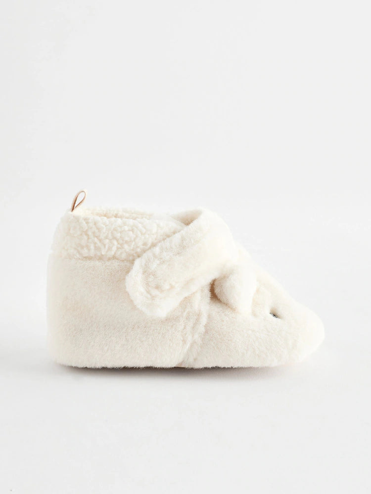 White Touch Fastening Character Baby Booties