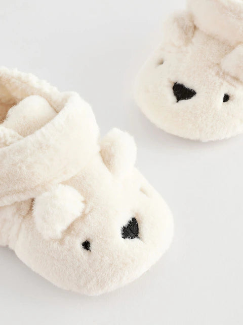 White Touch Fastening Character Baby Booties