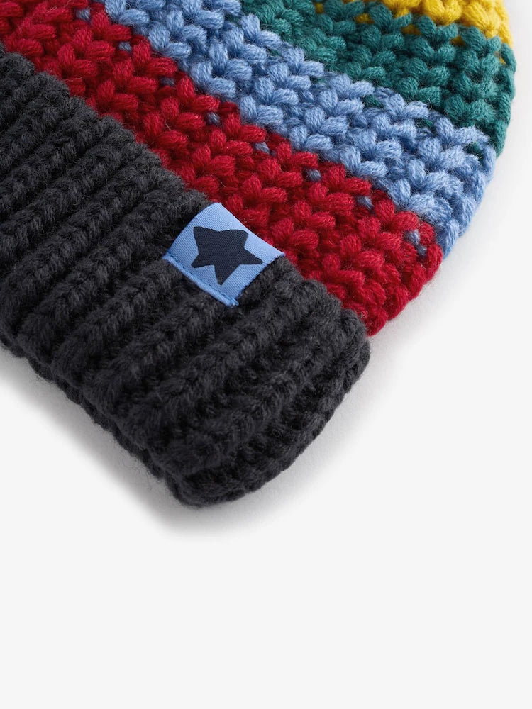 Rainbow Pom Hat