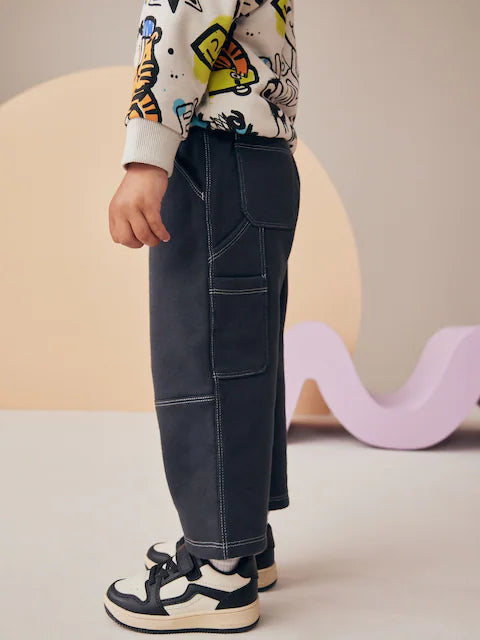 White Graffiti Character Hoodie and Carpenter Joggers Set