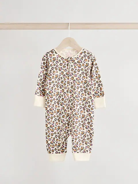 Pink Zip Baby Footless Sleepsuit 3 Pack
