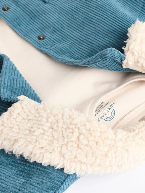 Teal Blue Baby Shirt And Trousers Set 3 Piece