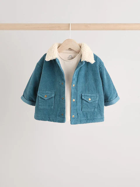 Teal Blue Baby Shirt And Trousers Set 3 Piece