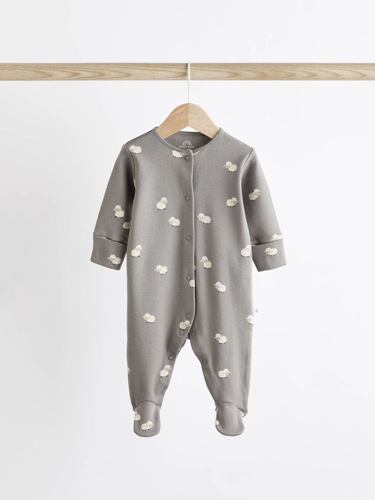 Grey Sheep Sleepsuit 3 Pack