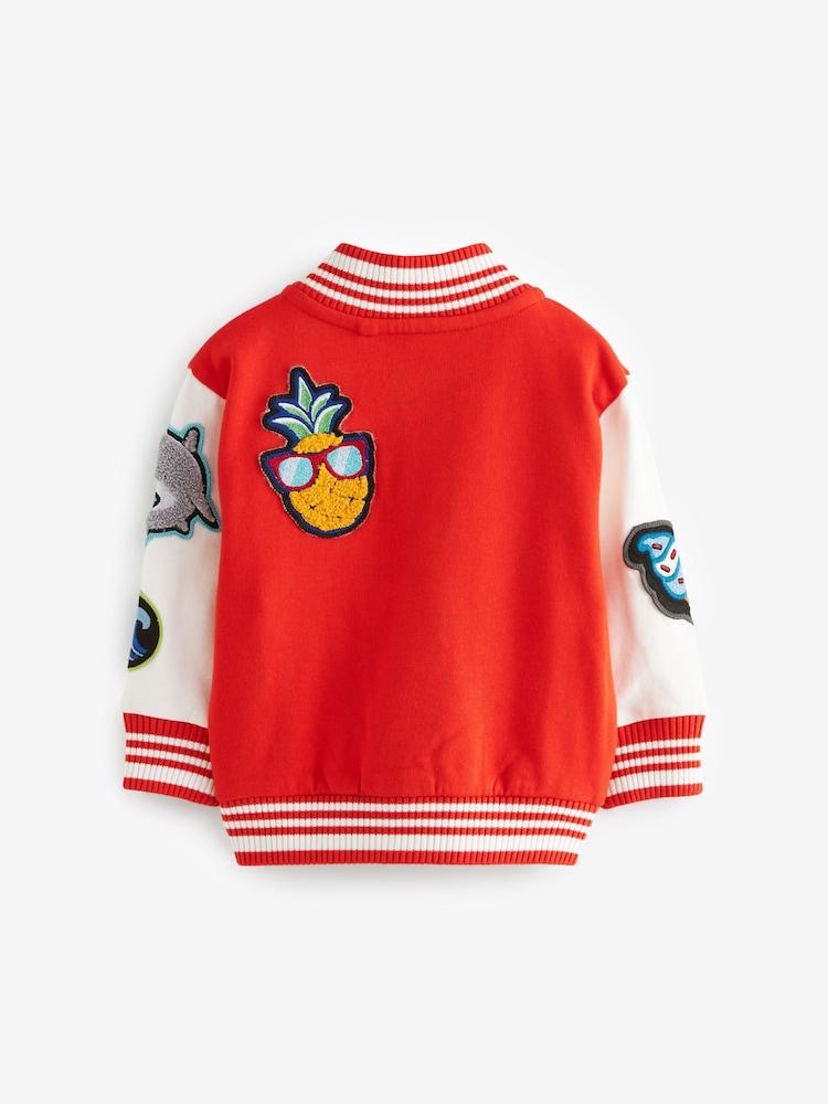 Bright Red embroidered Jacket Fleece Lined