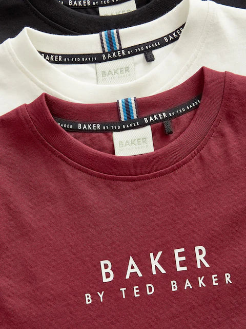 Baker by Ted Baker 3 Pack Black/Red/White T-Shirts
