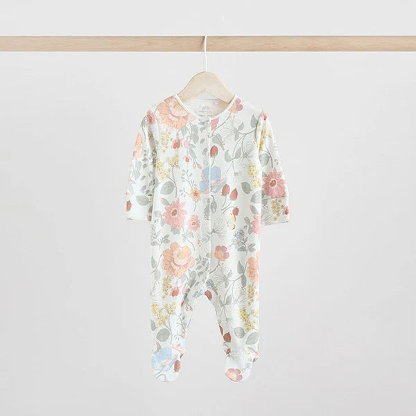 Blue Floral Sleepsuit 3 Pack
