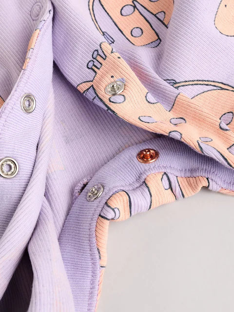 Lilac Purple Baby Footless Sleepsuits 3 Pack