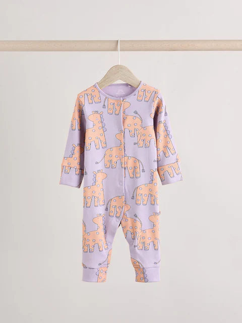 Lilac Purple Baby Footless Sleepsuits 3 Pack