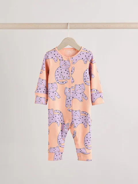 Lilac Purple Baby Footless Sleepsuits 3 Pack