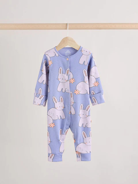Lilac Purple Baby Footless Sleepsuits 3 Pack