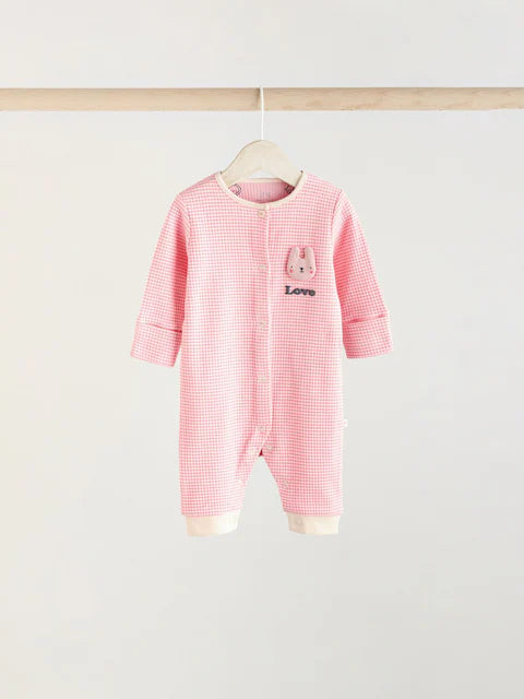 Pink Footless Sleepsuits 3 Pack