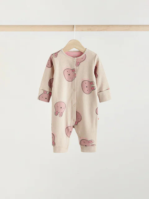 Pink Footless Sleepsuits 3 Pack