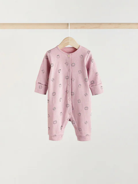 Pink Footless Sleepsuits 3 Pack