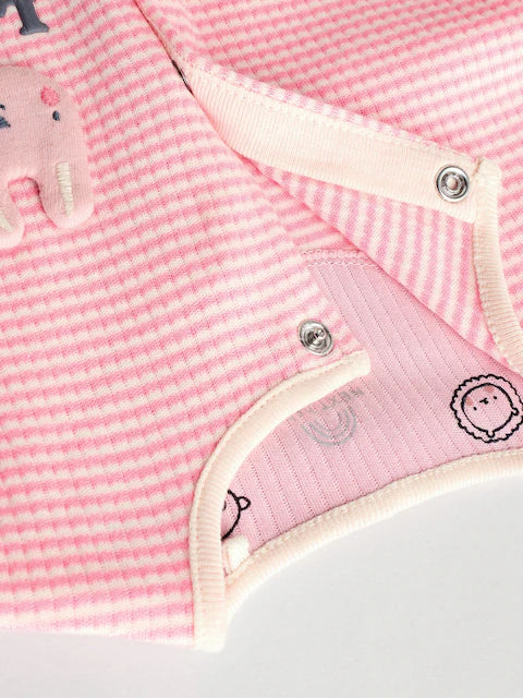 Pink Footless Sleepsuits 3 Pack