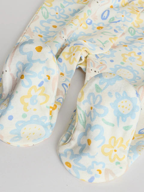 Yellow 5 Pack Sleepsuits