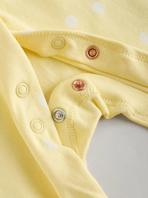 Yellow 5 Pack Sleepsuits