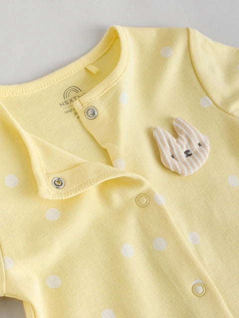 Yellow 5 Pack Sleepsuits