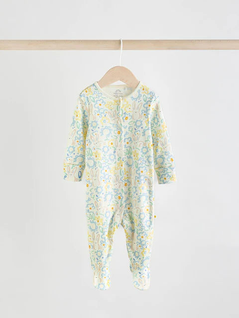 Yellow 5 Pack Sleepsuits