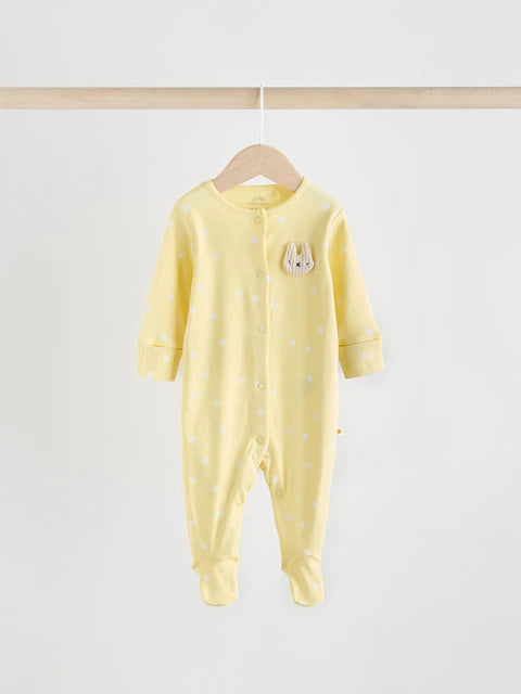 Yellow 5 Pack Sleepsuits