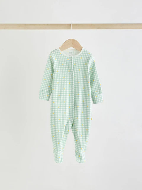 Yellow 5 Pack Sleepsuits