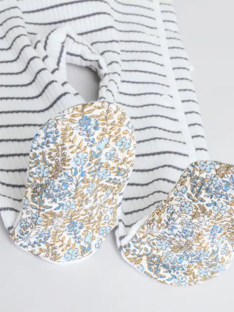 Blue/White Bunny 3 Pack Baby Sleepsuits