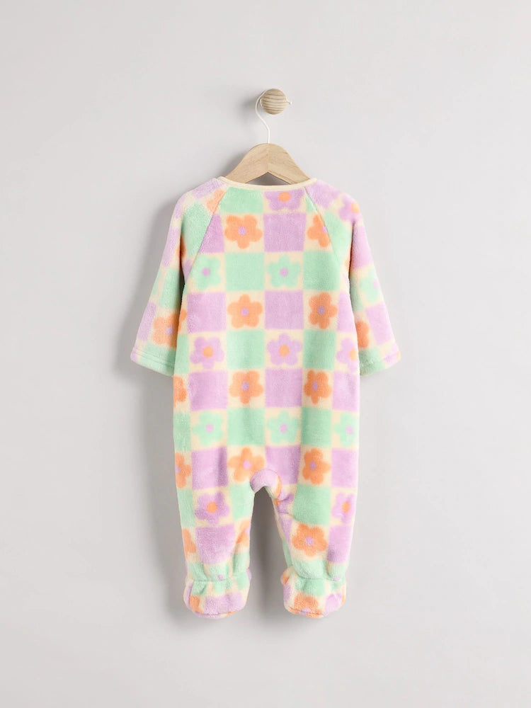 Purple Baby Zip Fleece Sleepsuit